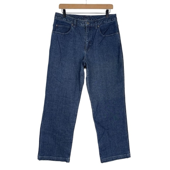 Duluth Trading Co Jeans Womens 10 x 29" Relaxed Fit High Rise Straight Dark Wash - Picture 1 of 7